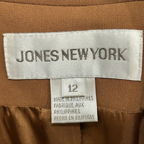 Jones New York Tan Fully Lined Double-Breasted Blazer Sz 12 Career Tailored NWT - Picture 5 of 10